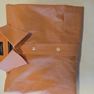 Stafford Men's Peach Button Down Shirt